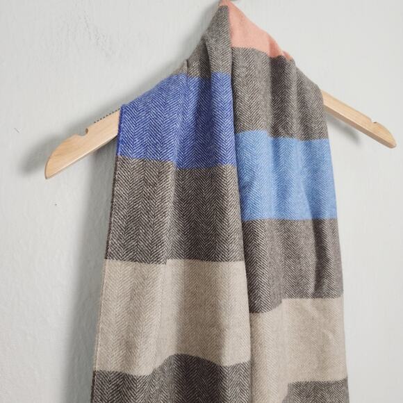 CHELSEY by Joseph Multicolor Striped Cashmere Fringe Scarf | NWT - Picture 5 of 8